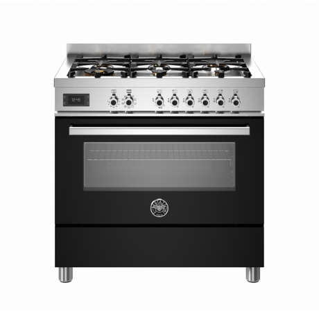 BERTAZZONI PRO9 6L 1E NE T Κουζίνα Ηλεκτρική με Εστίες Αερίου 90cm Μαύρο